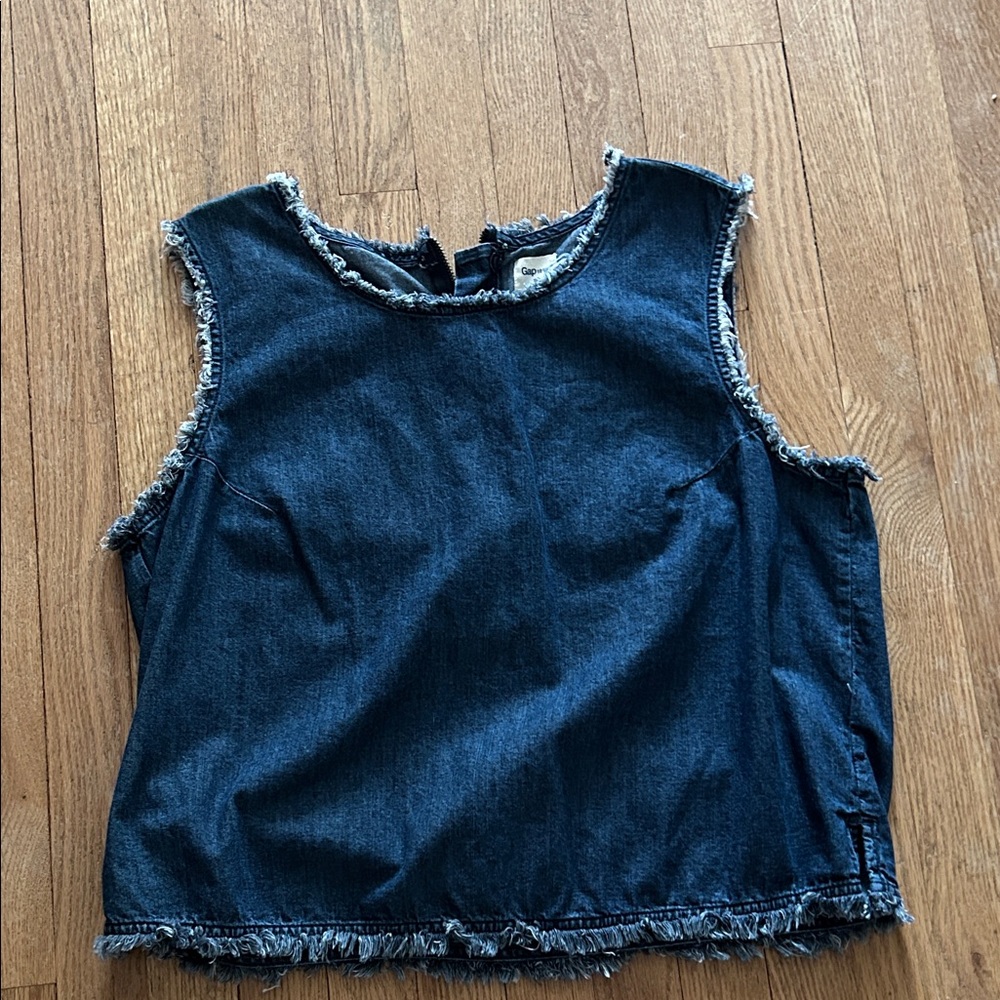 Gap 1969 Frayed Denim Sleeveless Tank Top
